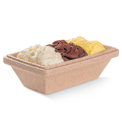 Brown ice cream tray
