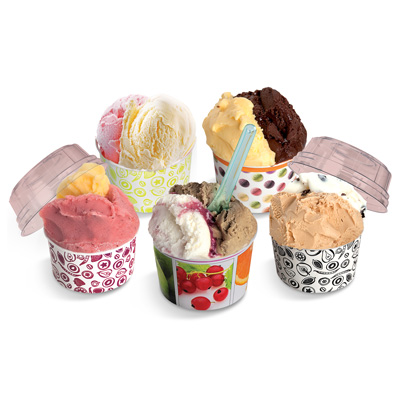 Colored ice cream cups